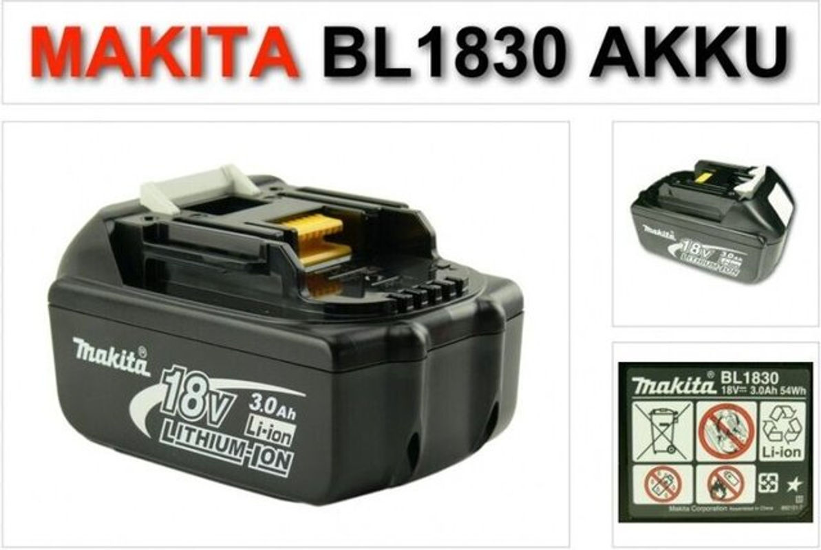 Makita LXT Li-Ion Akku 3 Ah Schwarz für Makita DHP482RTJ (BL1830) - Bild 2