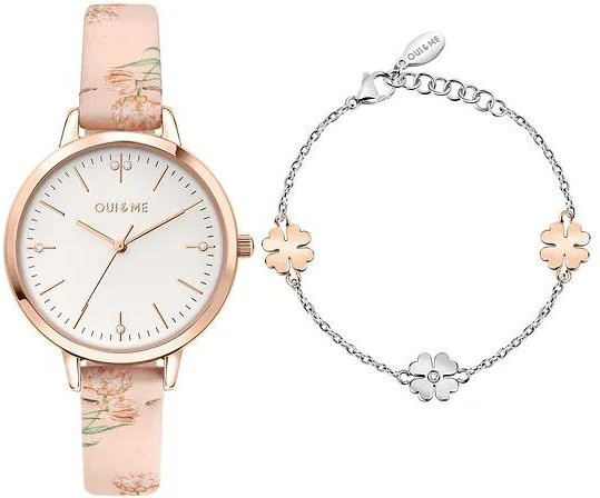 Oui & Me Damenuhr, Edelstahl, weißes Zifferblatt, Quarz, mit zusätzlichem Armband weiß - Bild 1