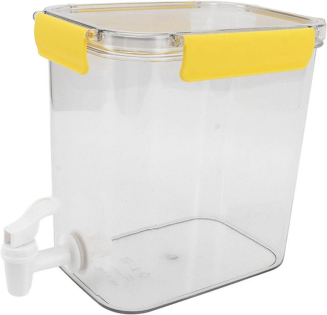 CosyHome Multifunktionaler Kühlschrank Kaltwasserkocher mit Zapfhahn, 3,5 l, Gelb-Weiß-Transparent - Bild 1