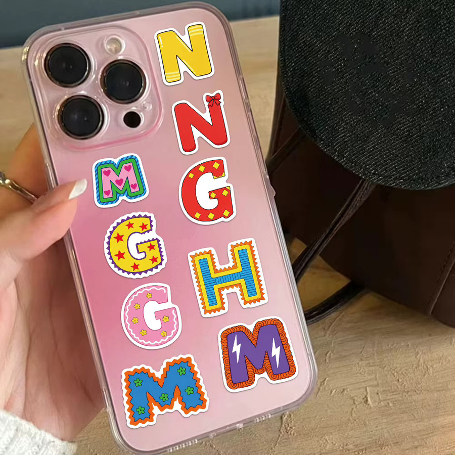 8er Set bunte Alphabet und Zahlen Aufkleber im Cartoon-Design für DIY-Projekte zur Dekoration von Tablets, Tassen und anderen Gegenständen, Mehrfarbig - Bild 2