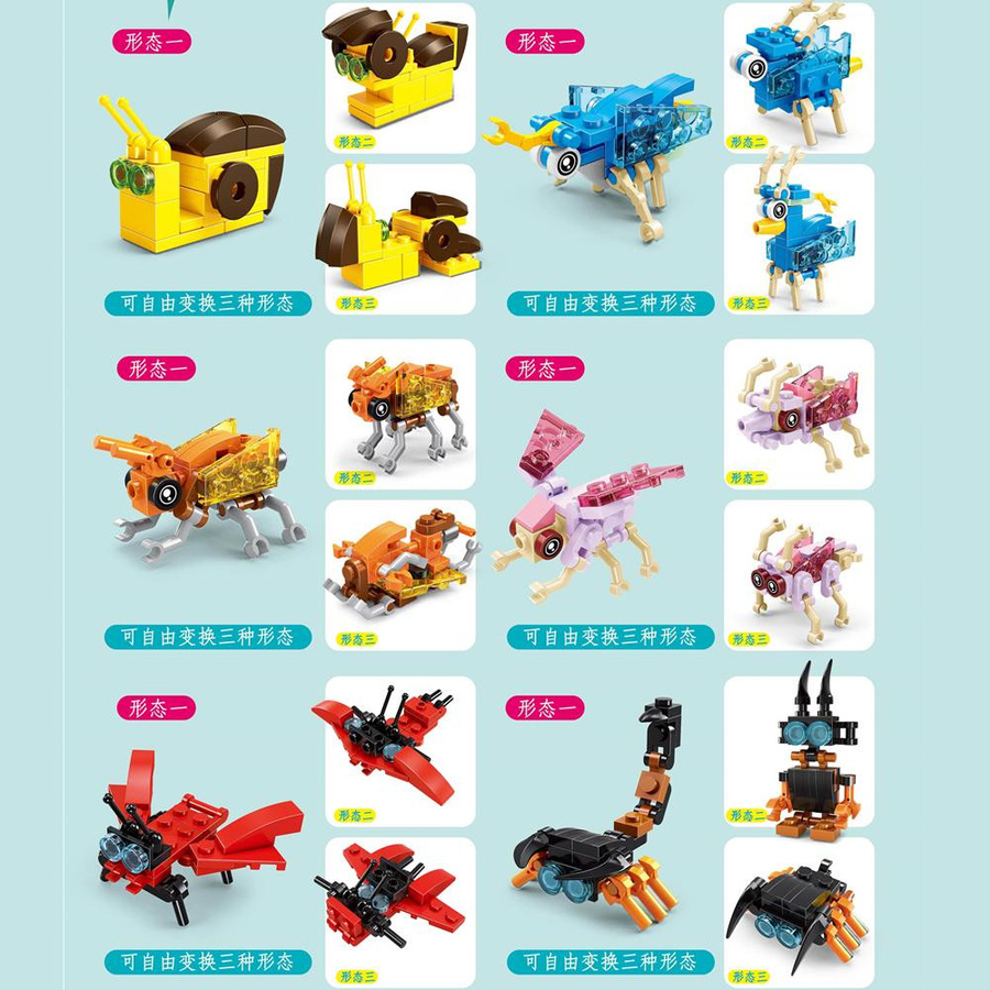 Yiran toy 1 Insekten Tiere Figuren Mini Skorpion Bausteine 12-teiliges Set - Bild 2