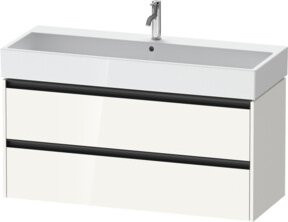 Duravit Waschtischunterschrank Ketho.2 in Weiß Hochglanz mit 2 Schubladen, wandhängend, B: 118,4 cm, T: 46,0 cm, H: 54,9 cm - Bild 1