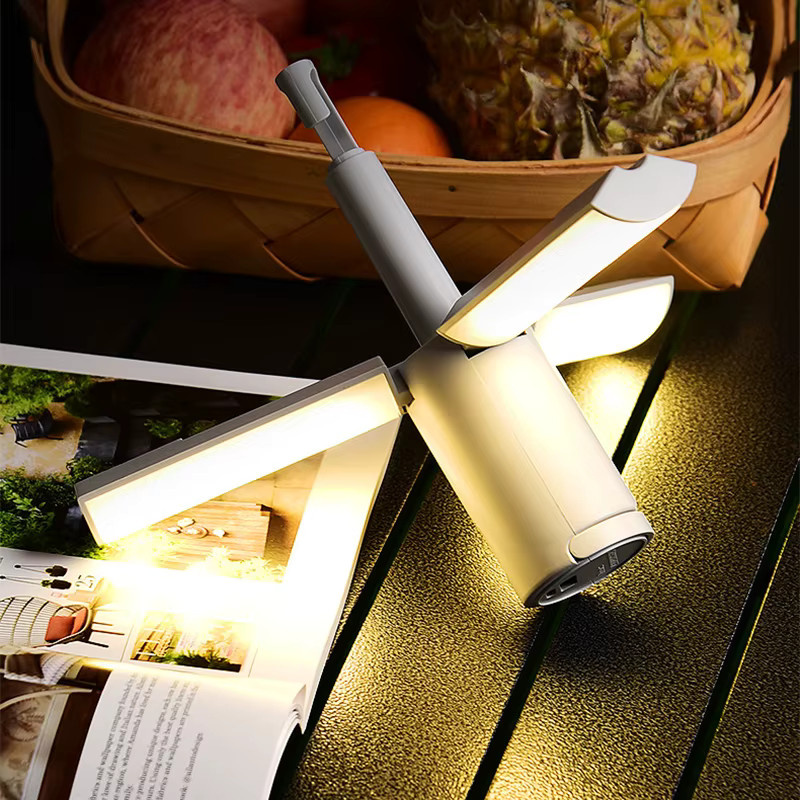 Feimefeiyou Tragbare Klappbare Campinglampe mit USB-C Aufladung, Faltbares Nachtlicht für Outdoor und Wohnheim, Warmweiß, Grau oder Weiß - Bild 3