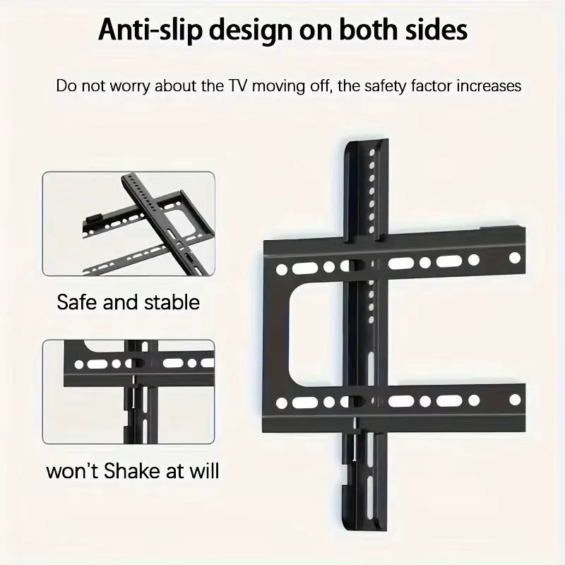 BEISHI Feste TV-Wandhalterung aus Metall für 26-63 Zoll Bildschirme, VESA 400 x 400 mm, Schwarz, Tragkraft 50 kg - Bild 4