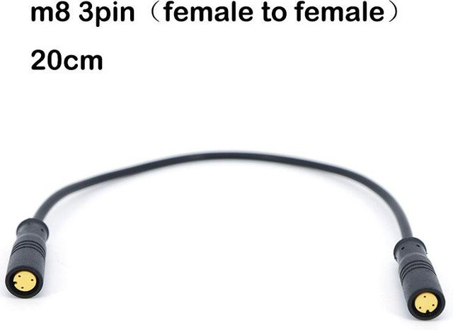 XHJ12 M8 E-Bike Steckverbinder Set Wasserdicht mit 2-Pin, 3-Pin oder 5-Pin Stecker zu Buchse in Schwarz - Bild 1