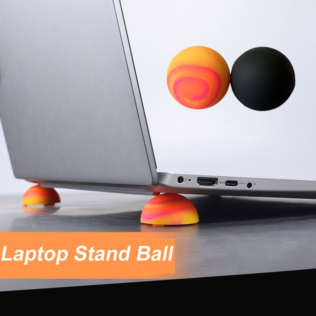 ADVACHA Laptop Silikon Ständer Rutschfeste Ball-Füße zur Wärmeableitung für Notebooks in Schwarz und Transparent - Bild 1