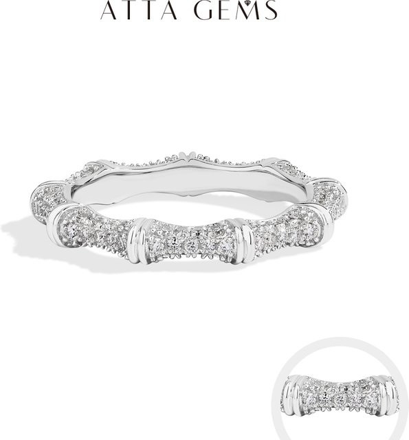 ATTAGEMS Moissanit-Ring, 925 Silber, Damen - Bild 1