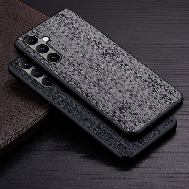 Luxus Handyhülle mit Bambus Holz Muster für Samsung Galaxy A15 A25 A35 A55 in Braun - Bild 1