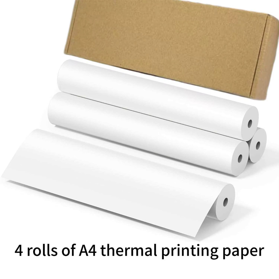 HZTZ A4 Thermodruckpapier 4 Rollen, Weiß, Halbglanzpapier, Breite: 21,0 cm - Bild 2