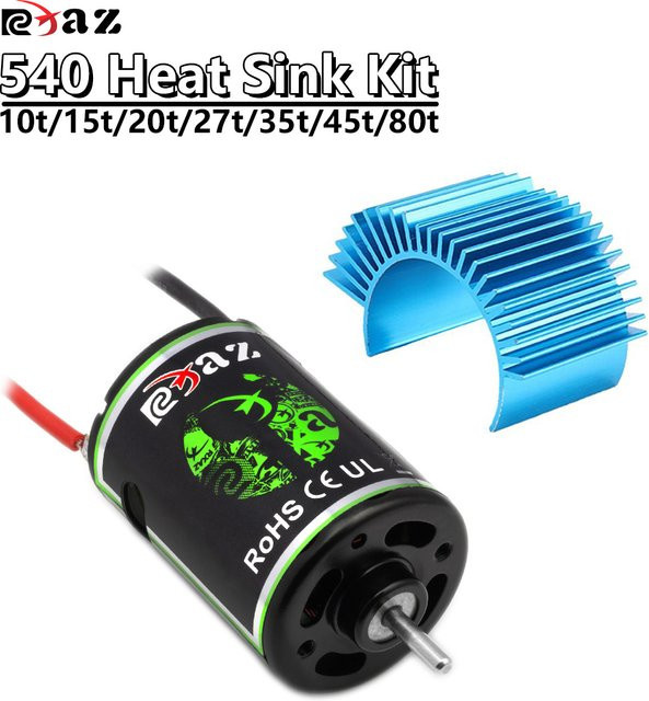 540 Motor Kühlkörper Kit, 1:10, Zubehör, Metall, Schwarz - Bild 1
