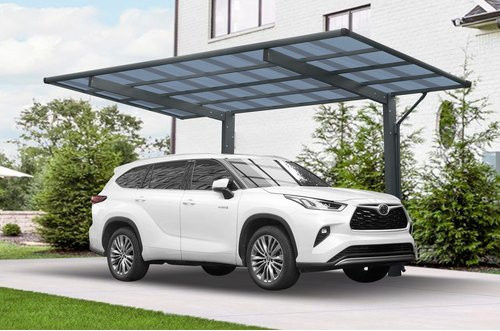Ximax Einzelcarport Wing Typ 80 mit Welldach und Dachrinne, Anthrazit, B: 275,7 cm x T: 531,4 cm - Bild 3
