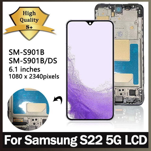 Samsung S22 5G LCD Display Touchscreen Digitizer Montage Ersatz in Gold - Bild 1