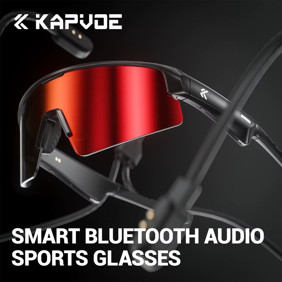 Kapvoe Bluetooth Sport-Sonnenbrille mit UV400-Schutz und Telefonfunktion für Radfahrer - Bild 2