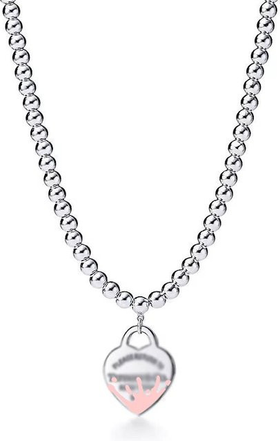 Global Finds Halskette, Herzförmiges Emaille-Kreuz, Perle, Silber, Damen - Bild 1