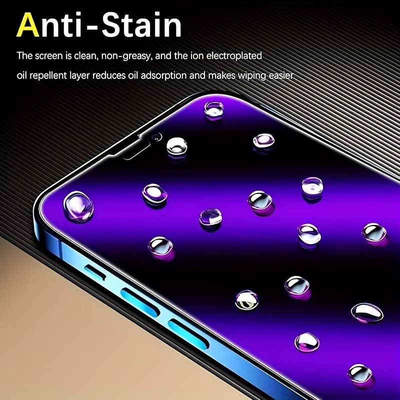 Displayschutzfolie aus gehärtetem Glas mit Anti-Blau- und Privatsphäre-Funktion für Apple iPhone 17 16 15 14 13 12 11 Pro Max, transparent - Bild 4