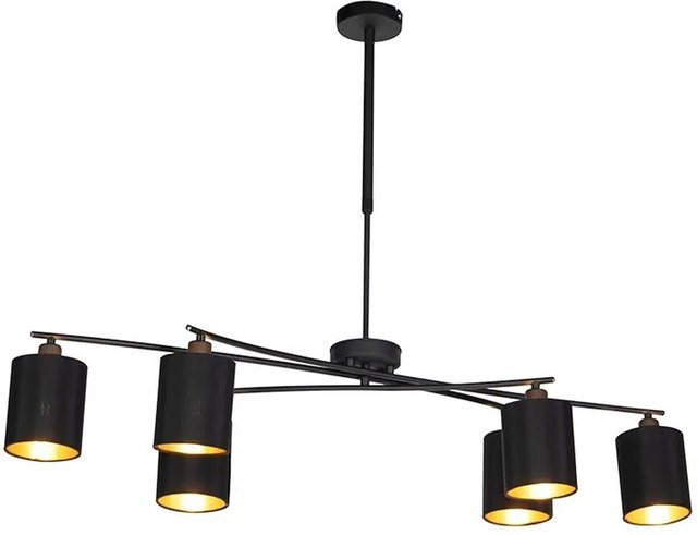 QAZQA Moderne Hängelampe Lofty in Schwarz, verstellbar und dimmbar mit 6 Flammig für Wohnzimmer und Flur - Bild 1