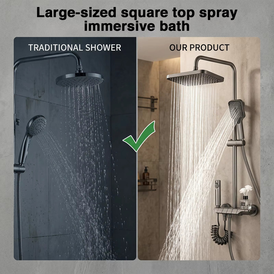 Lpnove Aircraft Carrier 4-Spray-Duschkopf-Set in Gun Grey mit mehreren Wassermodi als Hochdruckdusche - Bild 2