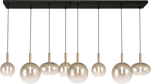 Masterlight Lido LED-Pendelleuchte 8-flammig in Gold mit transparentem Glas - Bild 1