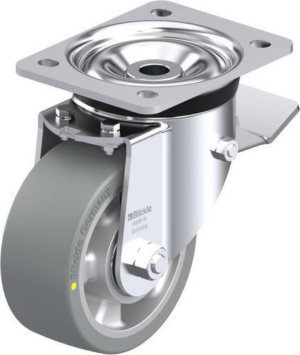 Blickle Lenkrolle LK-ALTH 127K-ST-AS mit Feststeller in Silber und Grau, Rad-Durchmesser: 125 mm, Tragfähigkeit: 600 kg - Bild 1