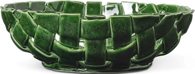 Ferm Living Plait Schale aus Keramik in Green - Bild 1