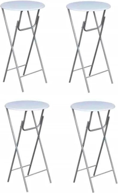 Set mit 4 vidaXL Stehtischen aus MDF und Stahl in Weiß, B/T/H: 60 x 60 x 112 cm - Bild 1