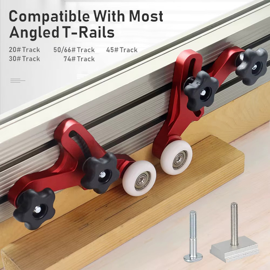 QDS Unidirektionaler Holzschubbehälter aus Aluminiumlegierung für Tischkreissägen, 1 Paar - Bild 2
