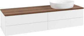 V&B Waschtischunterschrank Antao mit Frontstruktur und Beleuchtung in Weiß, B: 160 cm, T: 50 cm - Bild 1