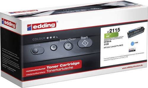 Edding kompatible Tonerkassette Cyan für HP 312A CF381A und HP Color LaserJet Pro MFP M 476 Serie - Bild 1