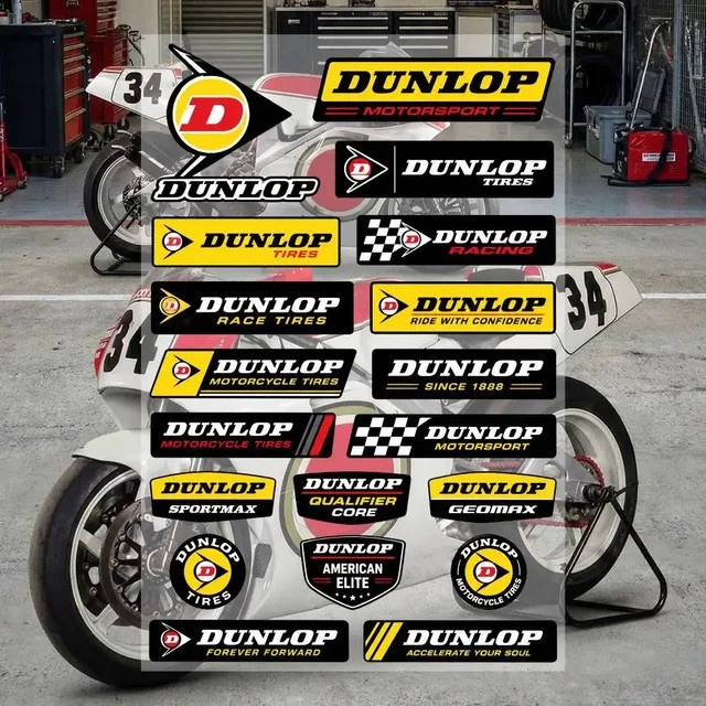 Dunlop Graffiti-Aufkleber aus wasserfestem PVC in Multicolour für Auto, Motorrad, Skateboard oder Helm mit 30,0 cm Durchmesser - Bild 1