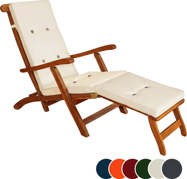 Sonnenliegenauflage DETEX Creme B/T/H: 184,5 x 43 x 5 cm, wasserabweisend und aus Polyester - Bild 1