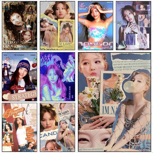 Selbstklebender und wasserfester Kunstdruck N-Nayeon Poster als Wanddekoration, Mehrfarbig, B/H: 15,0 x 15,0 cm - Bild 1