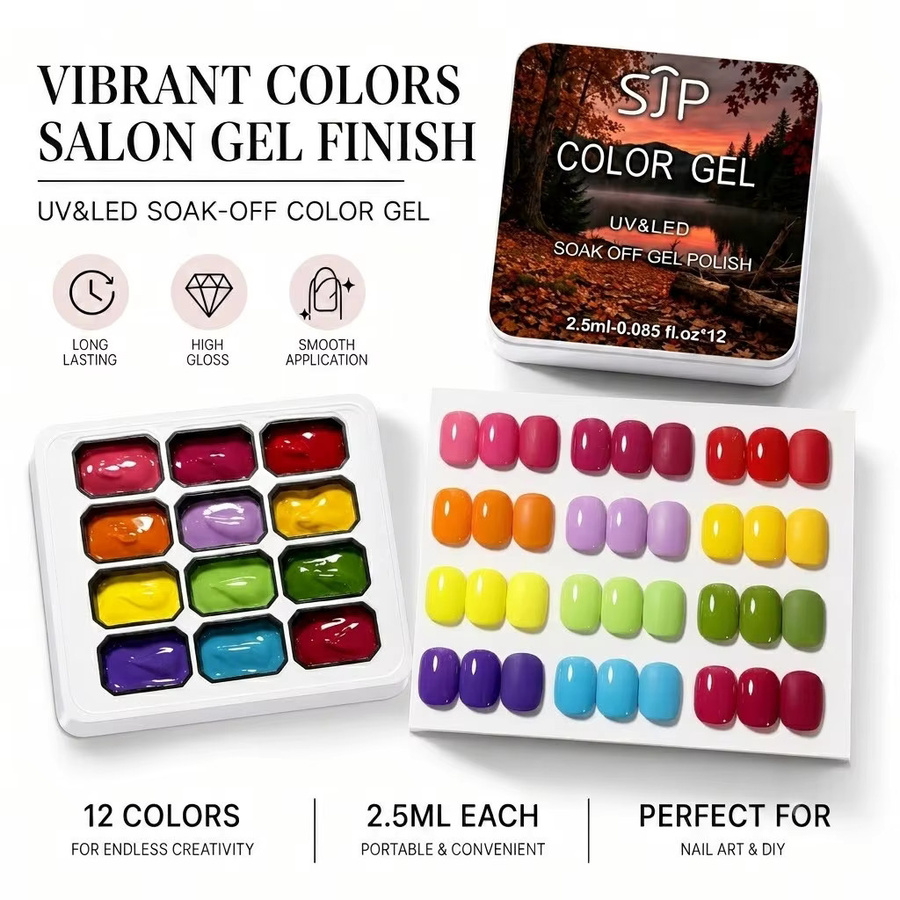SJP Nagellack Gel, 12 Farben, Glänzend, Unisex - Bild 4