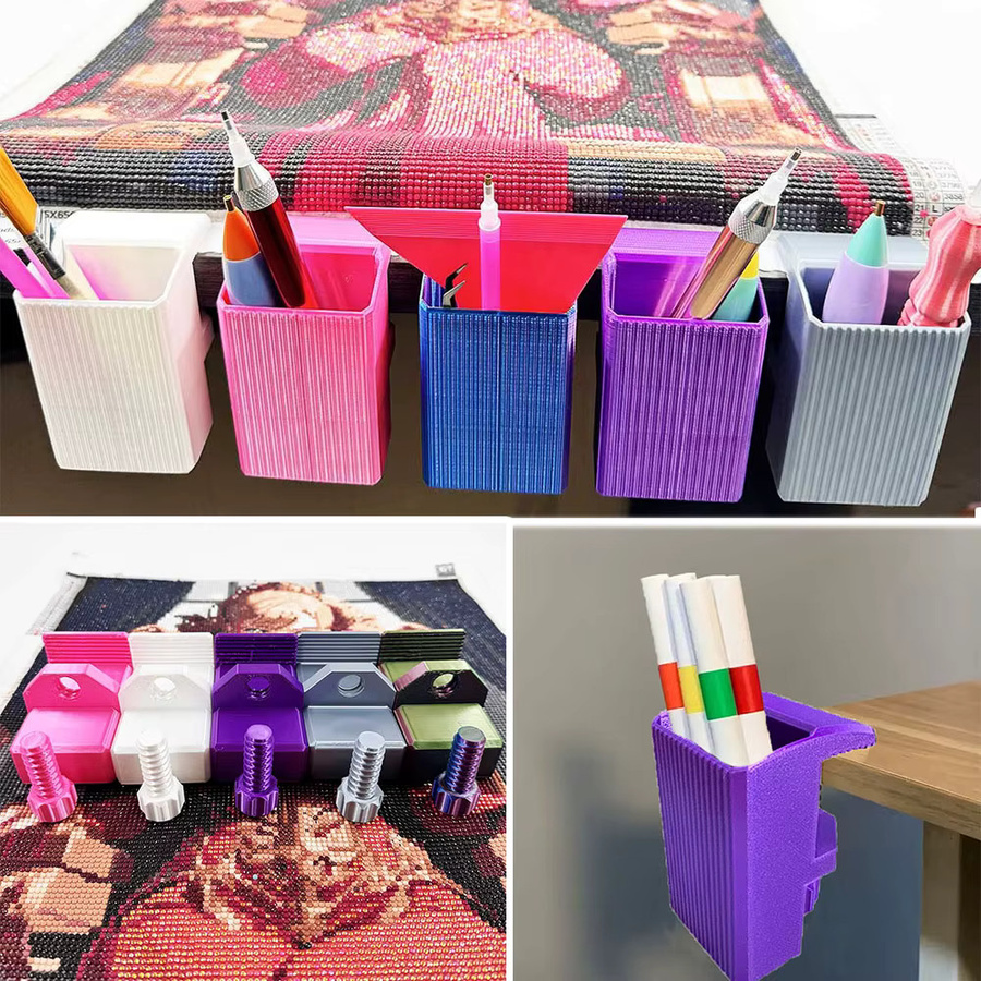 XUEQIXIAOZU 3D-Druck Diamant Malerei Zubehör Set mit bunten Punkt Bohrer Stifthaltern und Aufbewahrungsbox in Rot und Multicolour - Bild 3
