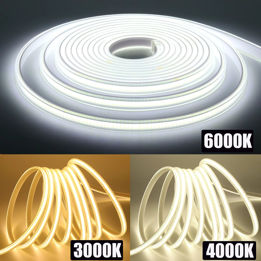 HEGEHE Dimmbarer COB LED-Streifen mit EU-Stecker, Wasserdicht, Weiß, 220 V - Bild 4