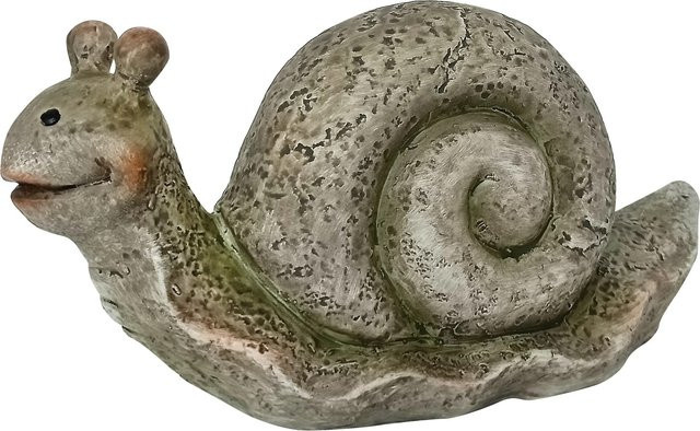 Gartenfigur Schnecke aus Polyresin in Braun, Höhe: 8 cm - Bild 1