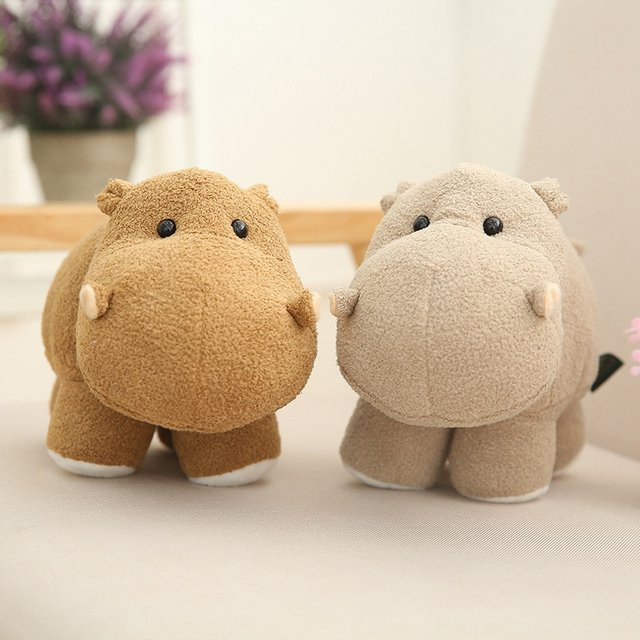 pangcangshu Huggable Simulation Elefant Hippo, Plüsch Spielzeug, braun - Bild 1