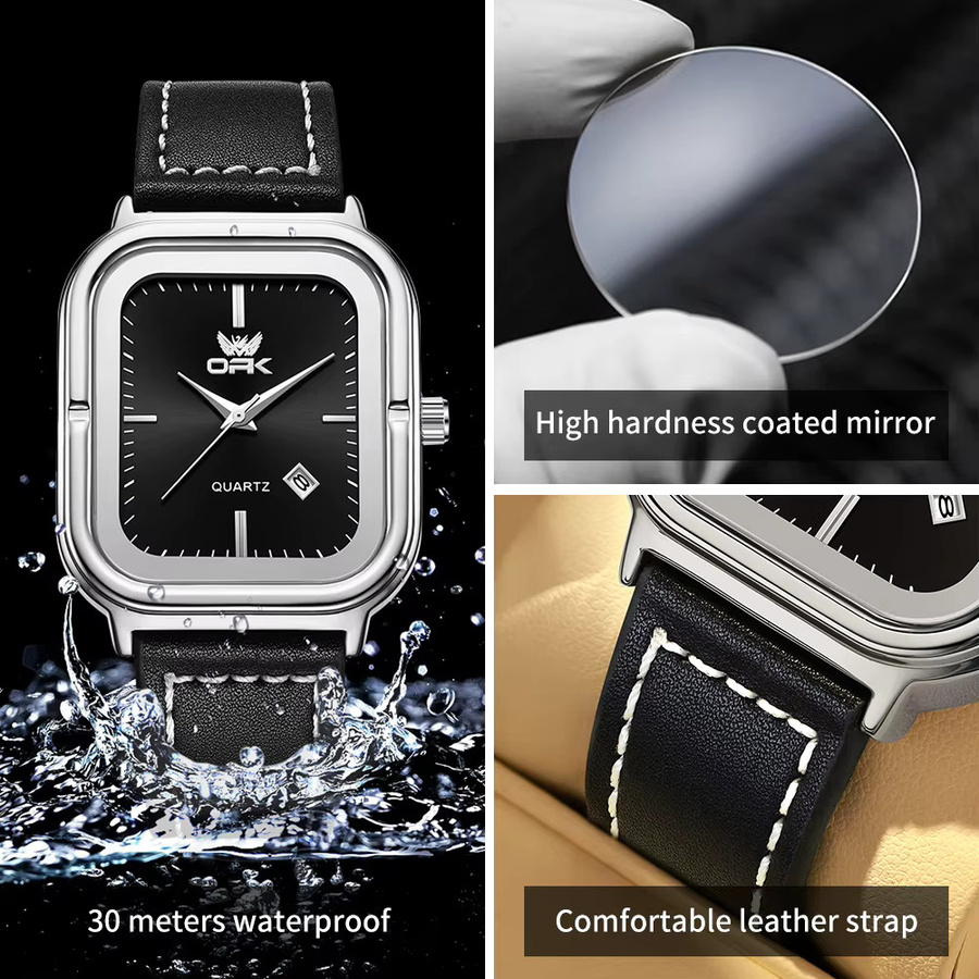 OPK Armbanduhr, Quarz, Lederarmband, Schwarz, Herren - Bild 5