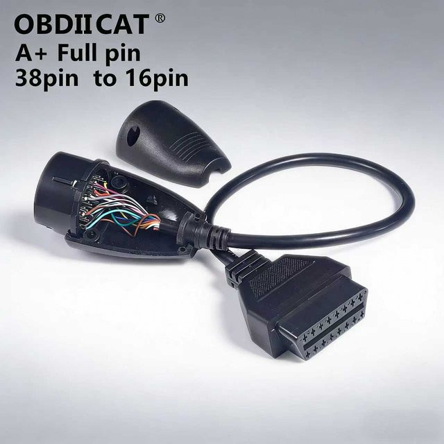 OBDIIVCI Adapterkabel von 38-Pin auf 16-Pin OBD2 für Mercedes-Benz in Schwarz - Bild 1