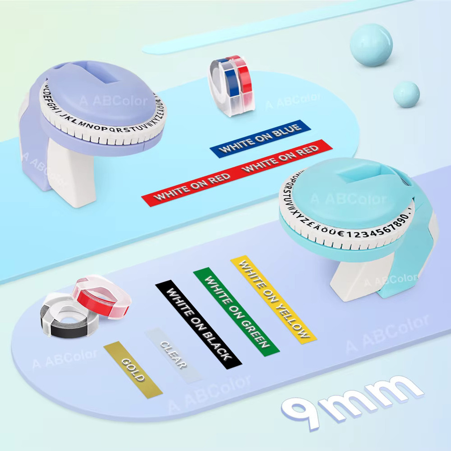 Kompatibles Dymo 3D Etikettenband Set in Multicolor, Breite: 9 mm, passend für DYMO 12965, 1610, Motex E-101 und B90 Etikettendrucker - Bild 2