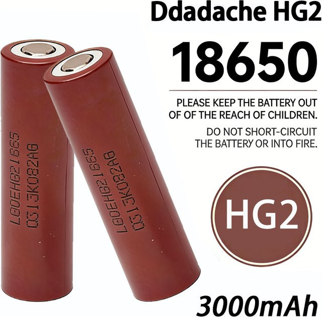 Hochleistungs-Akku Li-Ion 18650 HG2 3000mAh 3,7V für Taschenlampen und Spielzeugautos - Bild 1