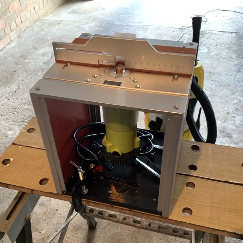 KPXIN Aluminium-Frästisch-Einsatzplatte und feste Chassis-Unterstützung in Silber für elektrische Holzfräsen und Werkbänke - Bild 2