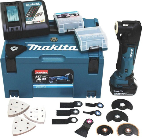 Makita Akku-Multifunktionswerkzeug DTM51RT1J3 18V mit Akku und Zubehör