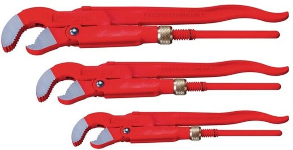 Rothenberger Eckrohrzangenset Profi-Set 3-teilig in Rot für Rohre 1 bis 2 Zoll - Bild 2