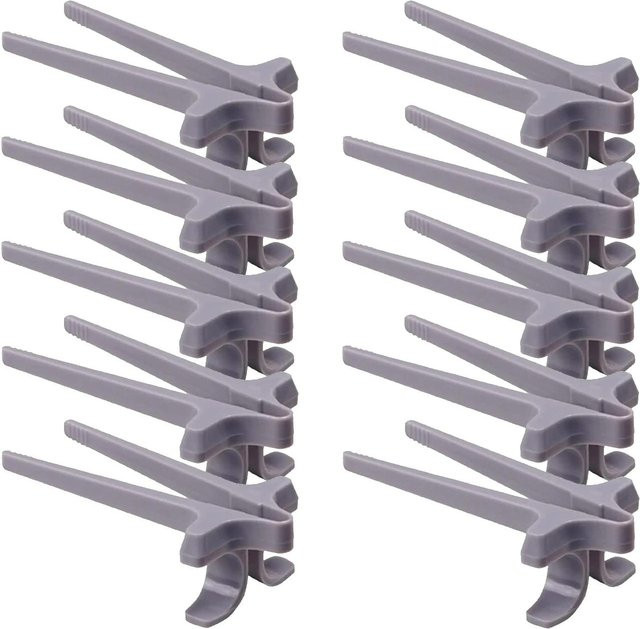 Bestbags Snack-Pinzetten Finger-Essstäbchen aus Kunststoff in Grau Matt, 10 Stück - Bild 1