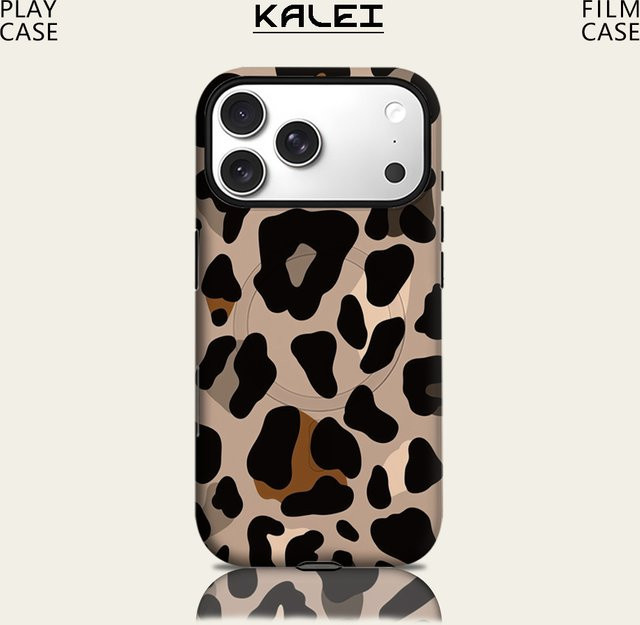 Robuste Handyhülle mit Leopardenmuster von Potdemiel für iPhone 17 16 15 14 13 Pro Max Plus, magnetisch und doppelschichtig, Multicolor - Bild 1