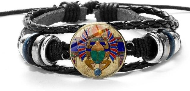 Armband Leder, Schwarz, Vintage, Damen - Bild 1