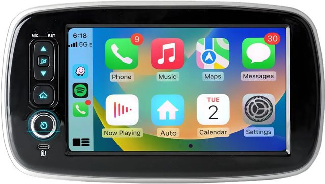 Junsun 8 Zoll Autoradio für BENZ SMART 453 Baujahr 2014 bis 2022 mit Bluetooth und GPS in Schwarz - Bild 1