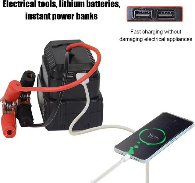 Makita Auto Notfall Starter Lithium-Batterie Konverter und Zünder Adapter in Schwarz - Bild 1