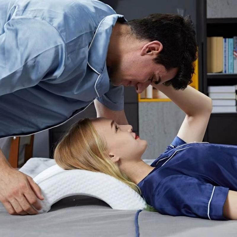 Paar ergonomische U-förmige Memory-Schaum Kissen für Nacken und Beine mit abnehmbarem Bezug aus Tencel und Baumwoll-Polyester-Mischung - Bild 3