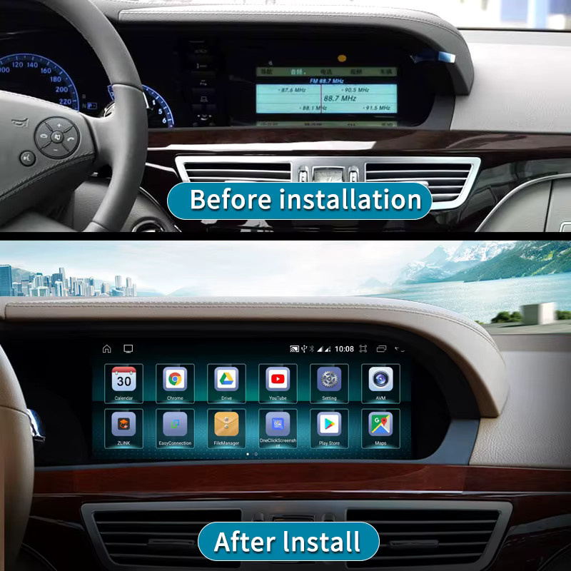 STWEI Auto Multimedia System mit 10,25 Zoll Bildschirm für Mercedes Benz S Klasse W221 NTG 3,0 3,5 mit Android Auto, CarPlay, Wi-Fi und Bluetooth in Schwarz - Bild 2